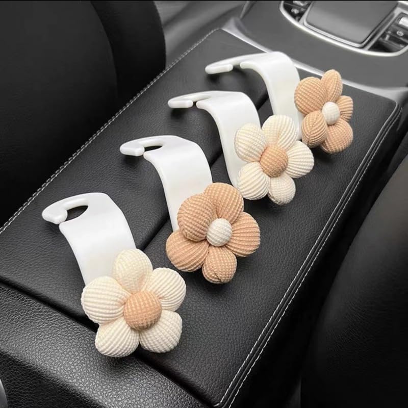 LIFOPY 2 Pack Car Purse Hooks, Cute Bow Car Seat Headrest Hook Hanger for Purses and Bags, Space-Saving Car Accessory(Darkbrown) - Image 1